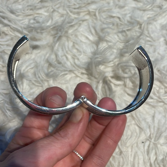 3/$20 Thick, sparkly silver bangle bracelet! - Picture 3 of 5